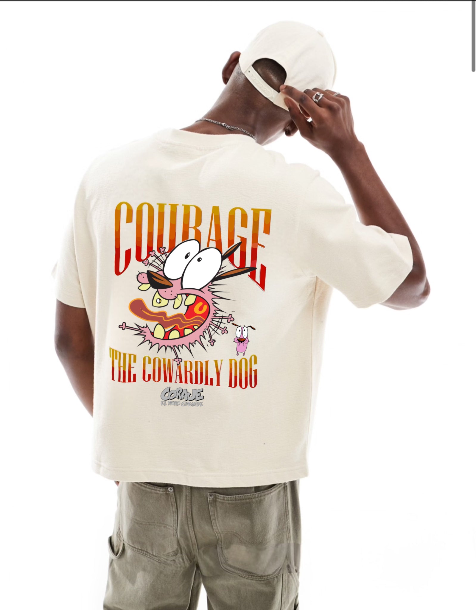 Courage the Cowardly Dog Oversized T-Shirt for Men – Vintage Cartoon Graphic Tee