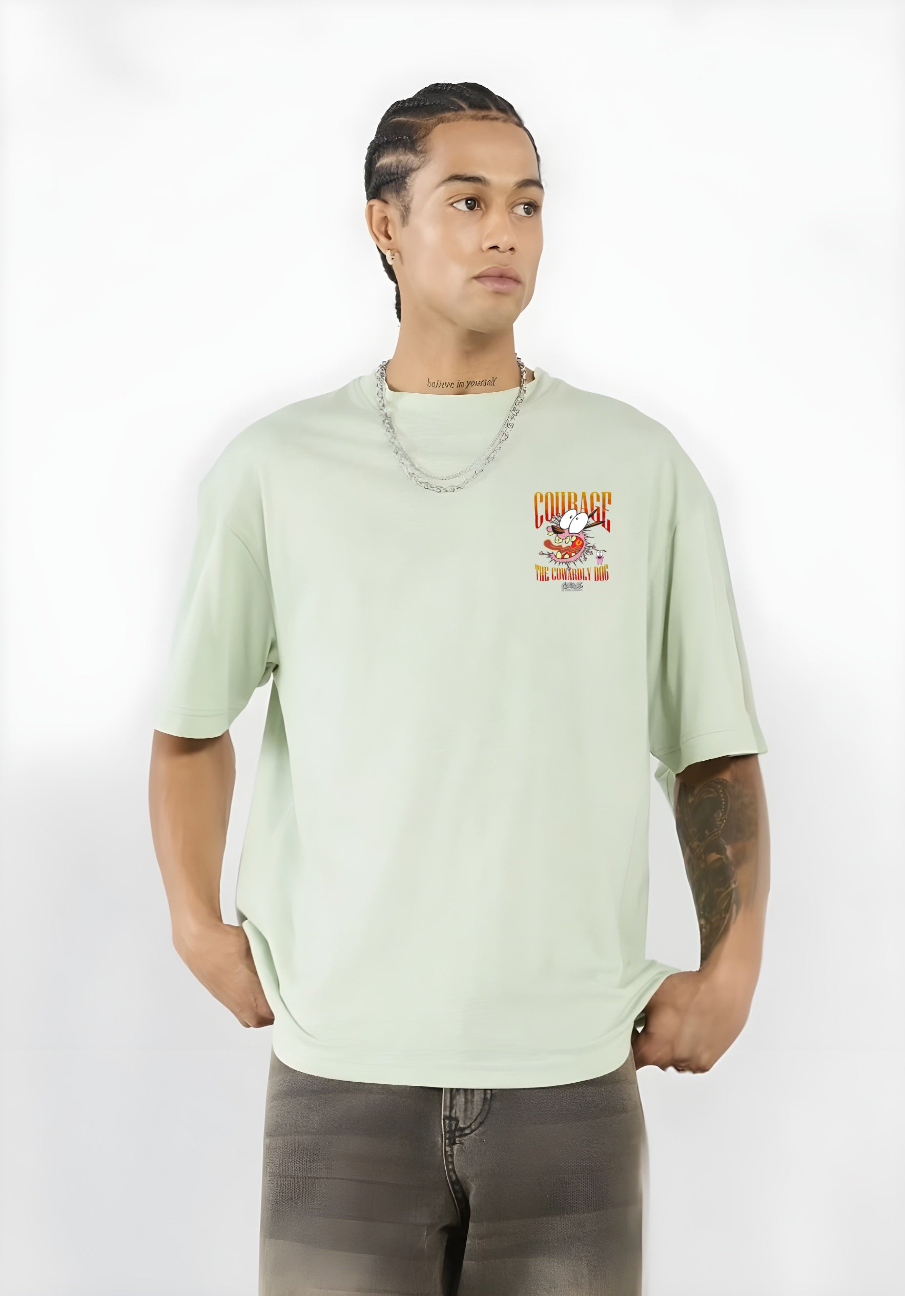 Courage the Cowardly Dog Oversized T-Shirt for Men – Vintage Cartoon Graphic Tee