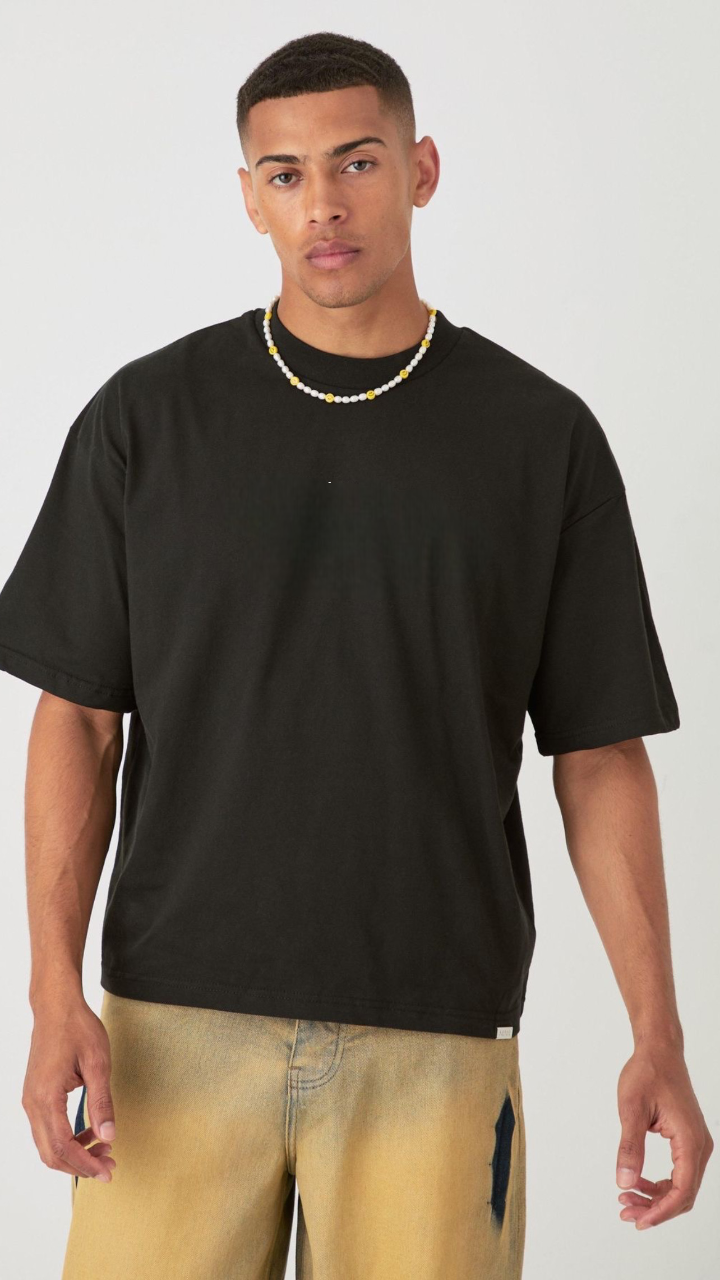 "Stop Thinking Start Doing Black Oversized T-Shirt for Men | Motivational Graphic Tee"