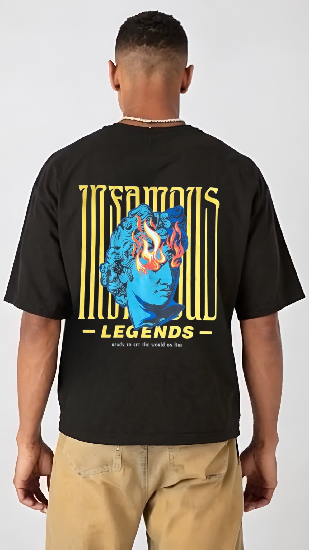 Infamous Legends | Oversized Graphic Black T-Shirt