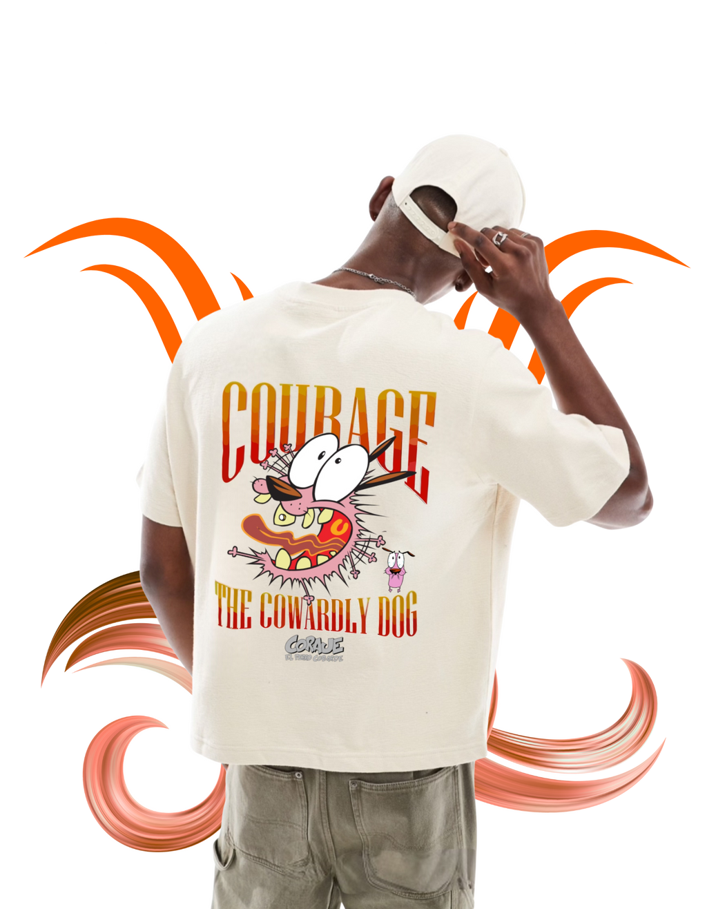 Courage the Cowardly Dog Oversized T-Shirt for Men – Vintage Cartoon Graphic Tee