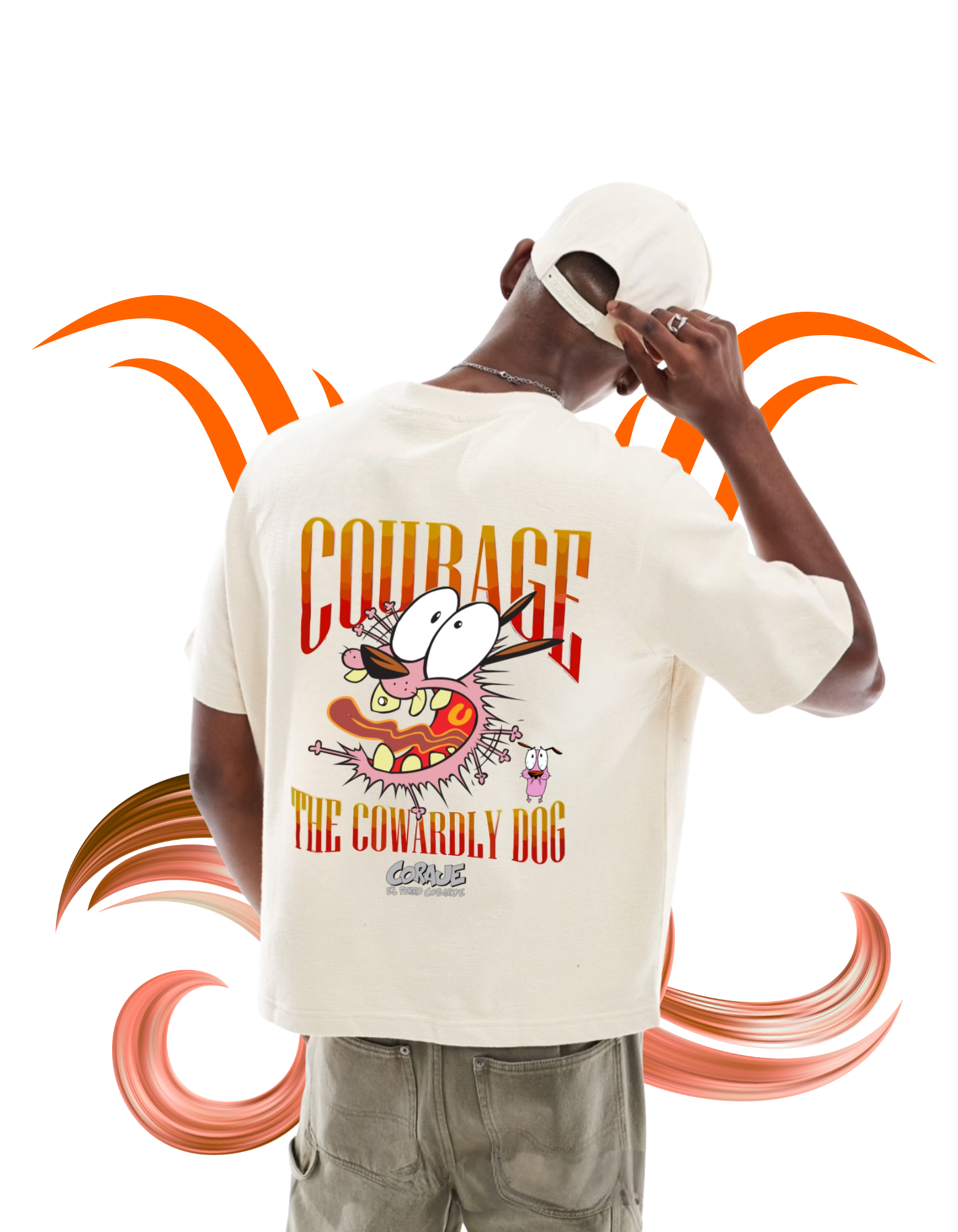 Courage the Cowardly Dog Oversized T-Shirt for Men – Vintage Cartoon Graphic Tee