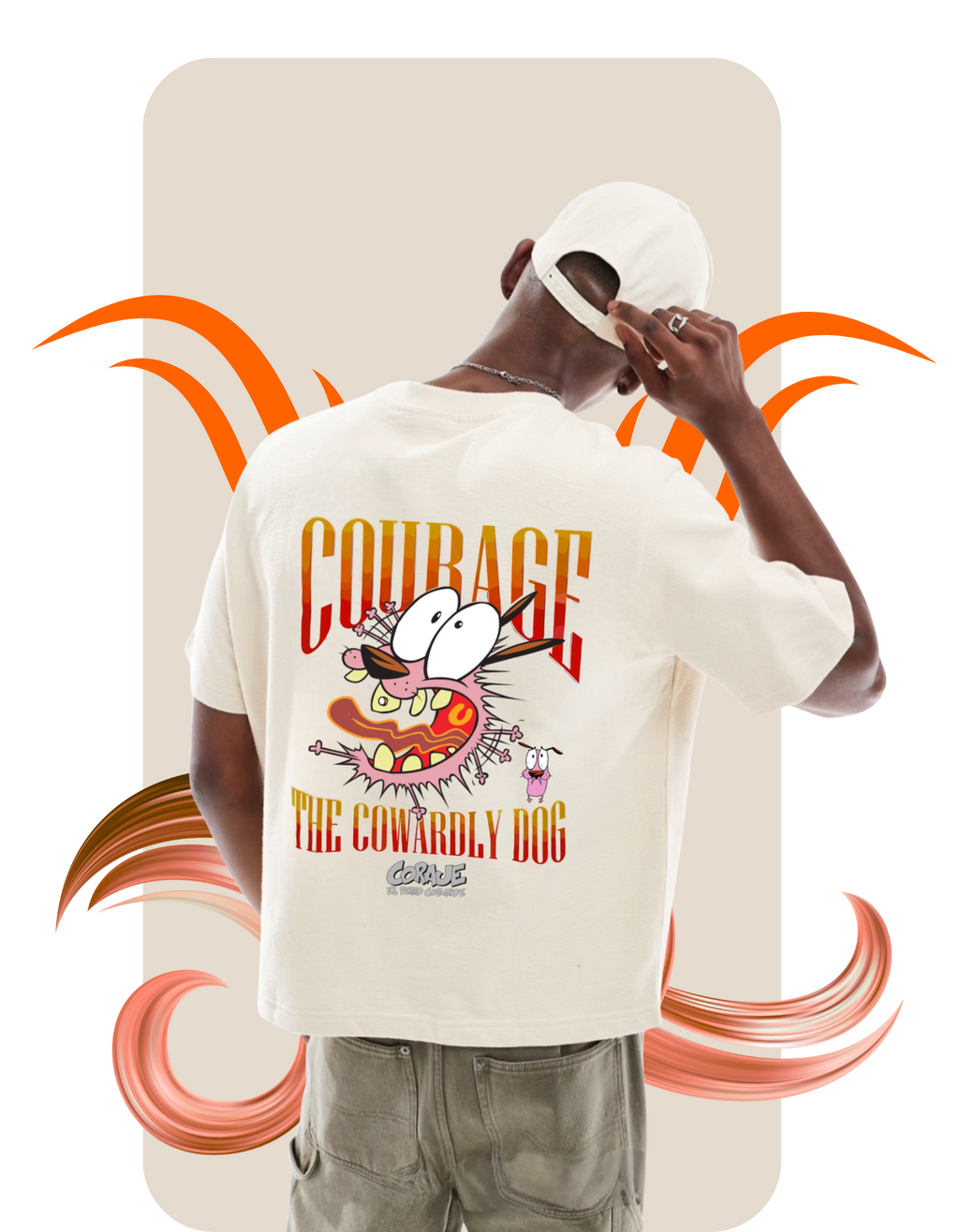 Courage the Cowardly Dog Oversized T-Shirt for Men – Vintage Cartoon Graphic Tee