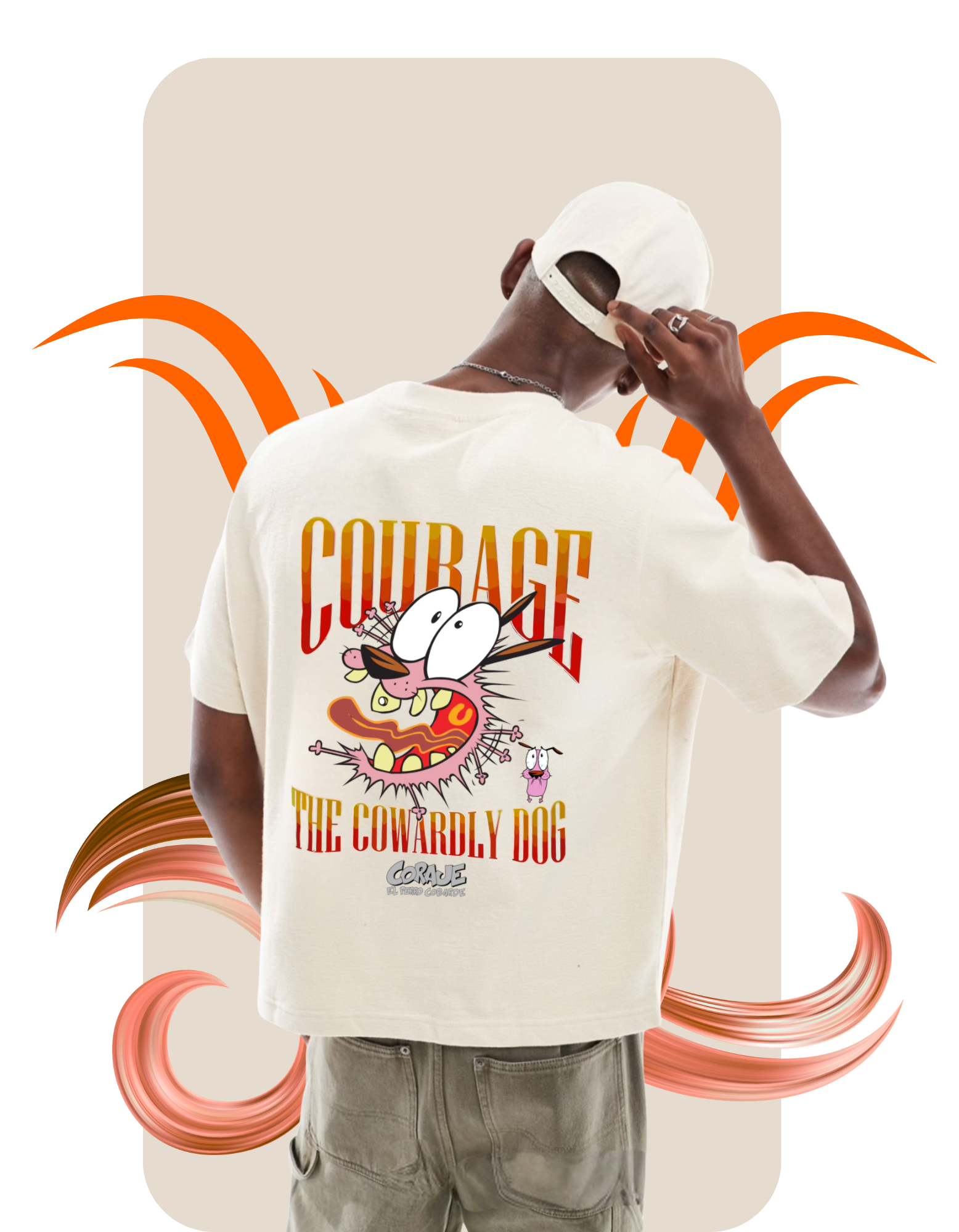 Courage the Cowardly Dog Oversized T-Shirt for Men – Vintage Cartoon Graphic Tee