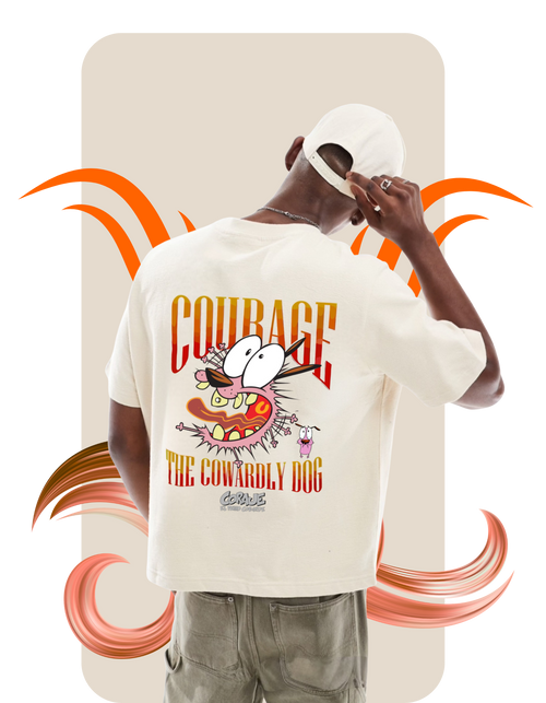 Courage the Cowardly Dog Oversized T-Shirt for Men – Vintage Cartoon Graphic Tee