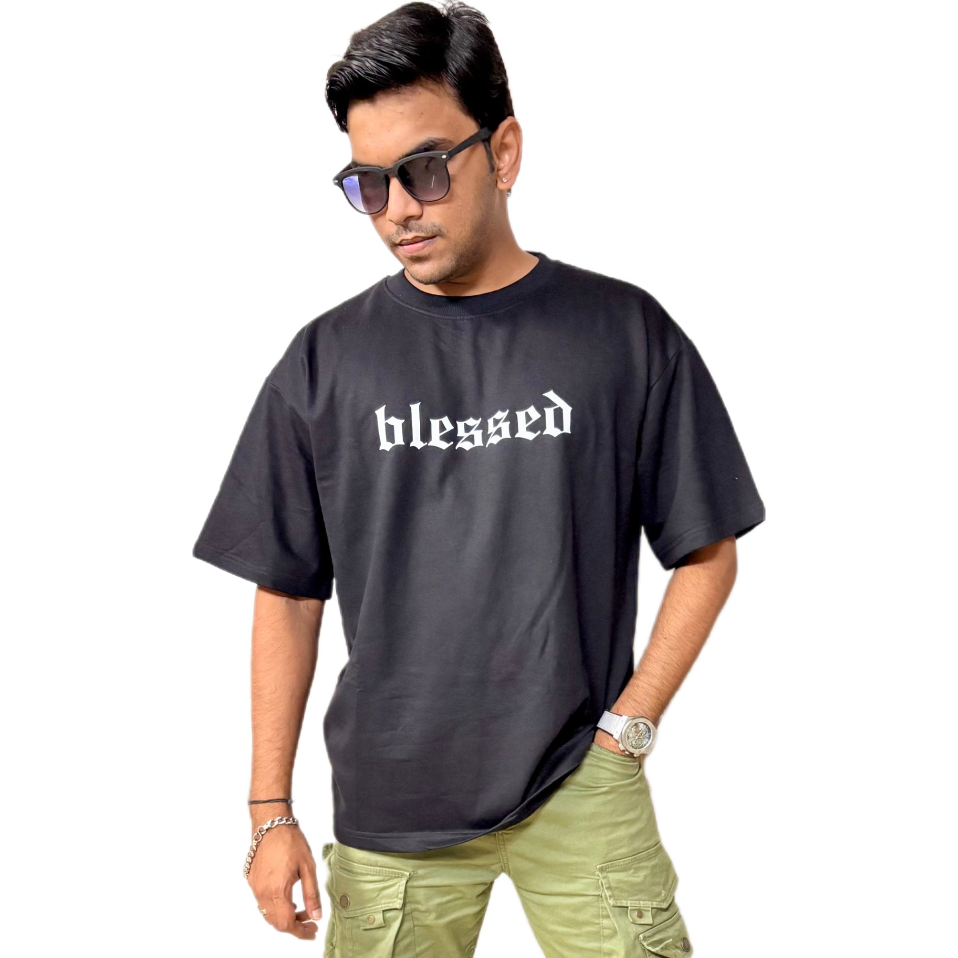 Blessed French Terry Oversized T-Shirt for Men