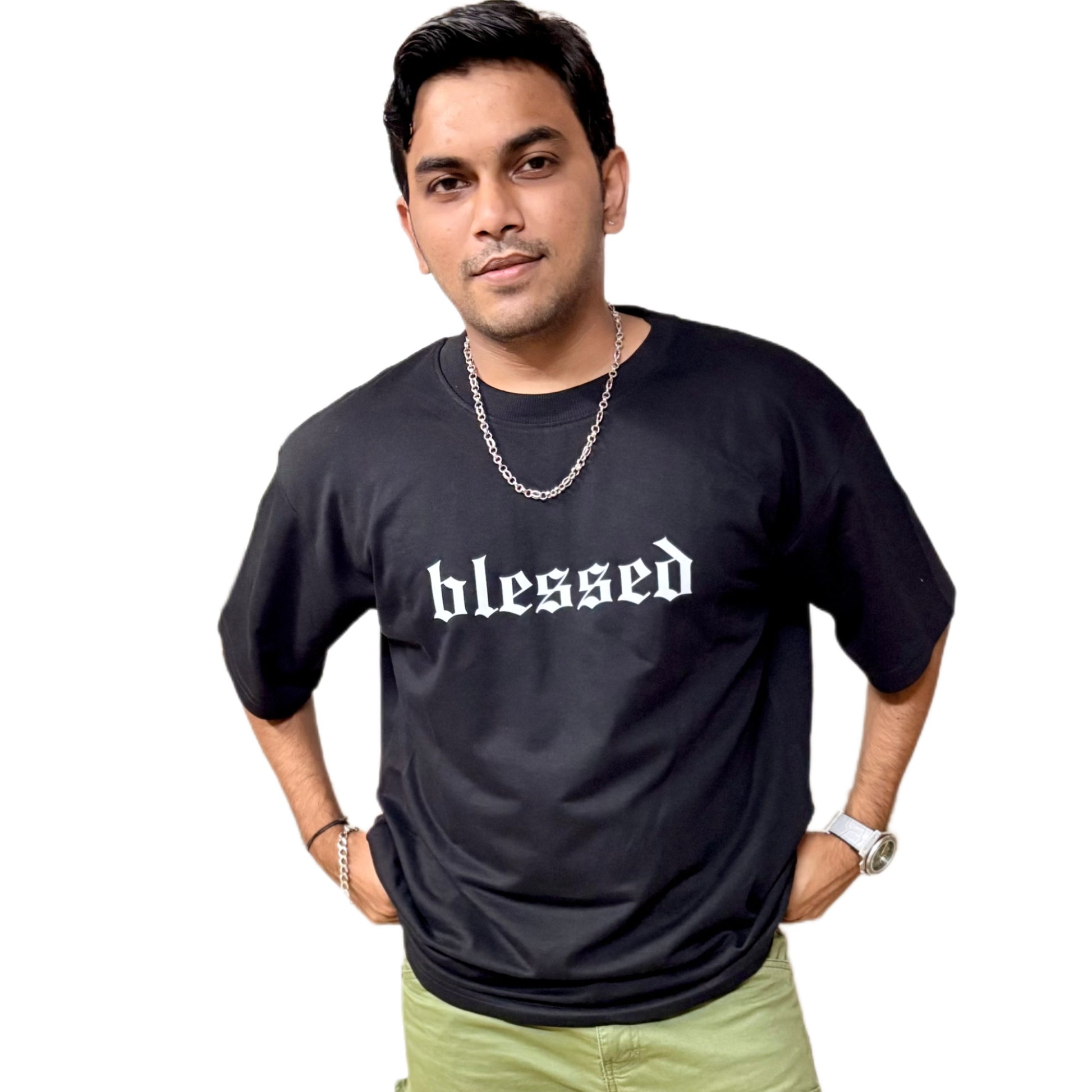 Blessed French Terry Oversized T-Shirt for Men
