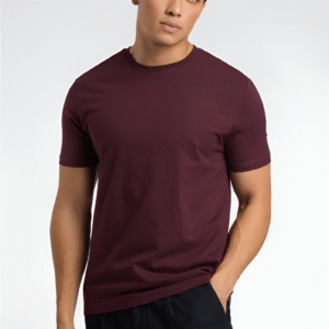 men's maroon regular fit t shirt